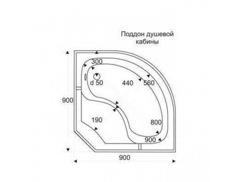 Купить Поддон для душевой кабины Bas Брава 90 x 90 см ПН00023 акриловый, четверть круга, белый