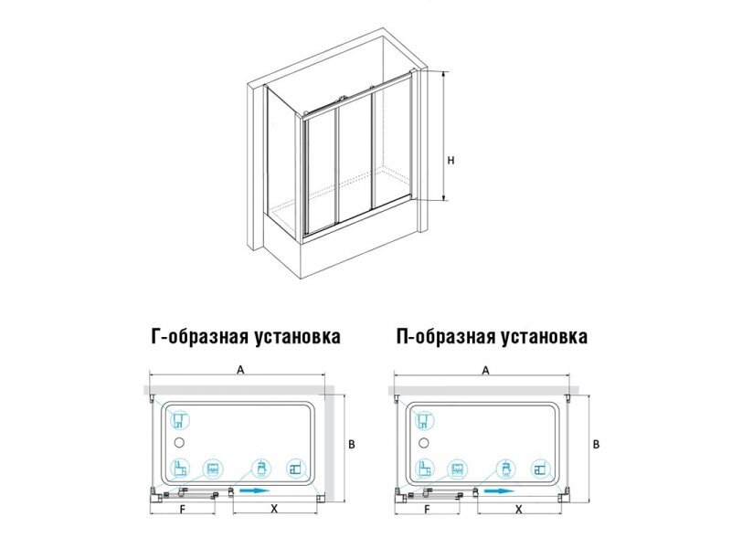 Купить Шторка на ванну RGW SC-81, 04118188-11, 180 x 80 x 150 см стекло прозрачное, хром