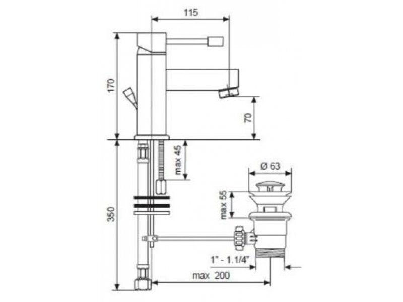 Купить Смеситель для раковины Emmevi Eden 71003CR, хром