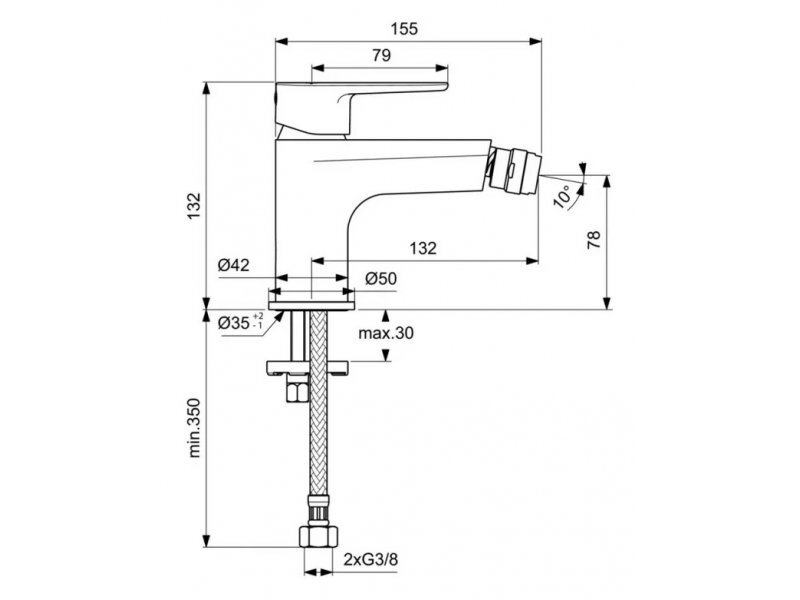 Купить Смеситель Ideal Standard Cerafine Model O для биде, хром, BC704AA