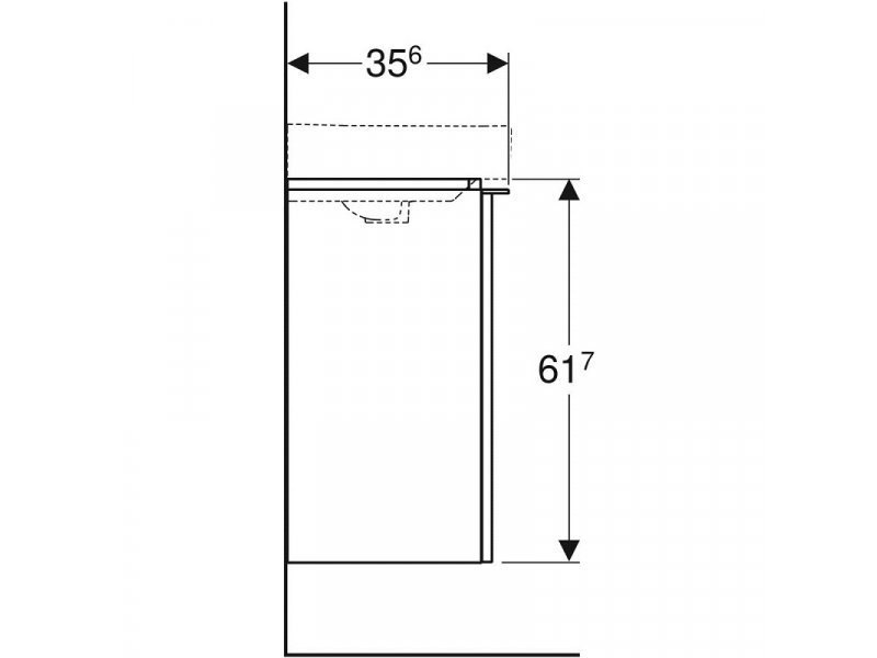 Купить Тумба под раковину Geberit Smyle Square 500.350.JR.1/500.351.JR.1, 45 см, цвет орех пекан