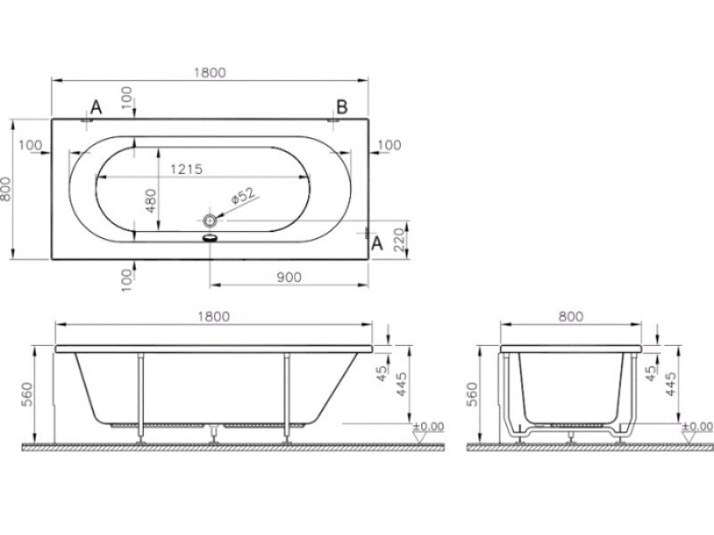 Купить Акриловая ванна Vitra Matrix 180х80 56020001000