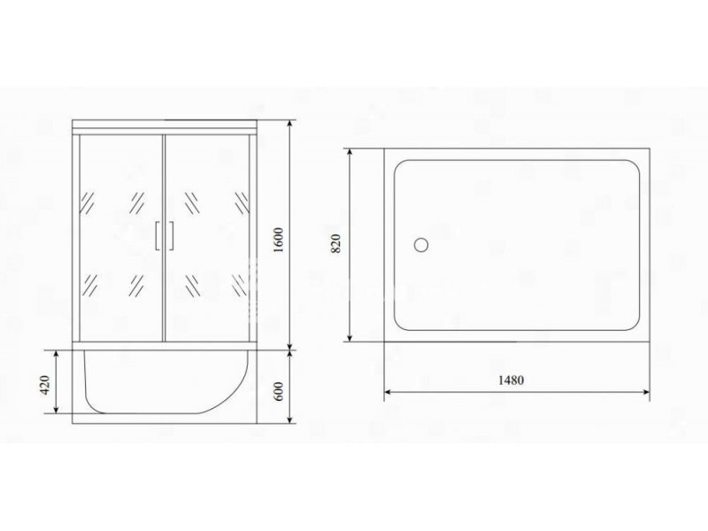 Купить Душевая кабина Timo TL-1505 148 x 82 см (Lux)