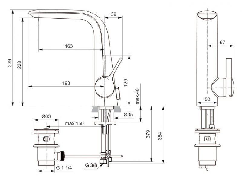 Купить Смеситель для раковины Ideal Standard Melange A6041AA