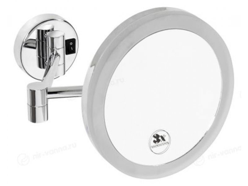 Купить Косметическое зеркало Bemeta 112102682 26 x 43 x 20 см, круглое, с подсветкой, LED-холодный свет хром