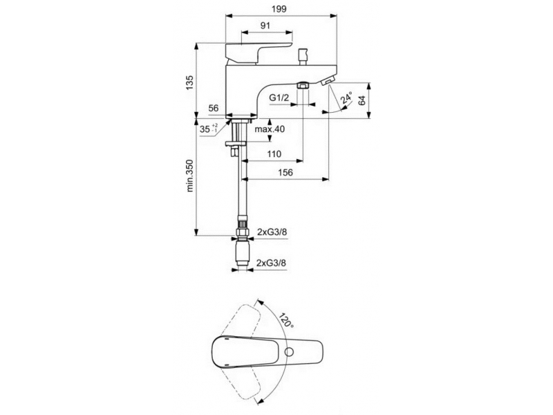 Купить Смеситель Ideal Standard Ceraplan III на борт ванны, хром, B0769AA