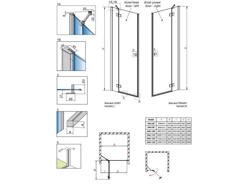 Купить Душевая дверь Radaway Essenza New DWJ 110 385015-01-01