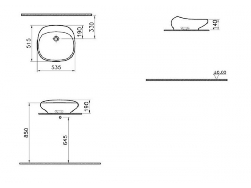 Купить Раковина Vitra Istanbul 4446B403-0016 55 см без отверстий, Vitra Clean, цвет белый