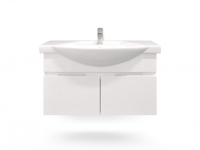 Производство мебели для ванной комнаты, тумба с раковиной + зеркало модель Silk 85