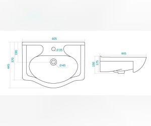 Раковина мебельная Santek Селигер-60, WH110268, 60.5 x 44.5 см, белая