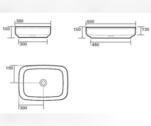 Раковина Kerasan Tribeca накладная 60 x 38 x 15 см (514130/514131)