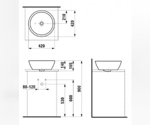 Раковина-чаша Laufen Pro 8.1296.2.000.109.1