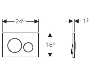 Клавиша Geberit Sigma Type 20 115.882.KM.1 рамка и кнопки: черные, обод: хром, двойной смыв