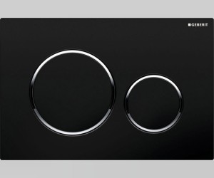 Клавиша Geberit Sigma Type 20 115.882.KM.1 рамка и кнопки: черные, обод: хром, двойной смыв