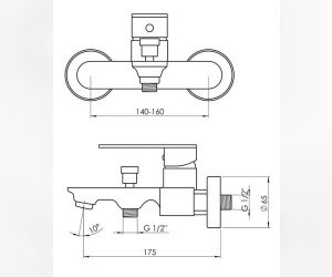 Смеситель GPD Provido MBB155, для ванны и душа, хром