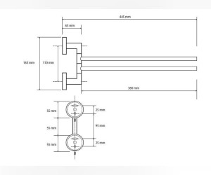 Полотенцедержатель двойной Bemeta Neo 104204105 5.5 x 44 x 16.5 см поворотный, хром матовый