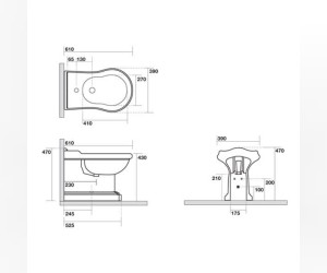 Биде Kerasan Retro BTW приставное
