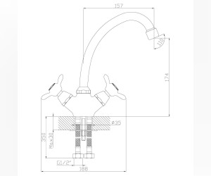 Смеситель Rossinka Q02-71 для кухни