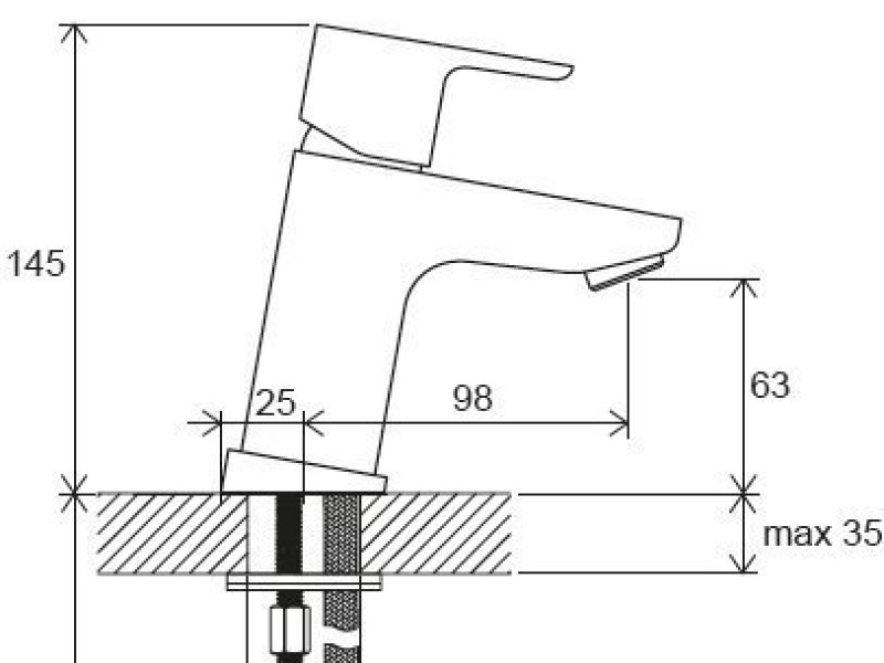 Смеситель для раковины Ravak 10 Free -TD F 011.00, хром, X070127