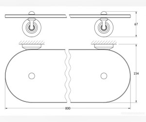 Полка с держателями 3SC Stilmar STI 216 80 см, золото