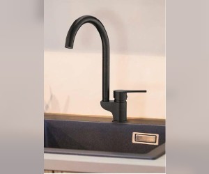 Смеситель GPD Atros MTE65-SG, для кухонной мойки, черный гранит