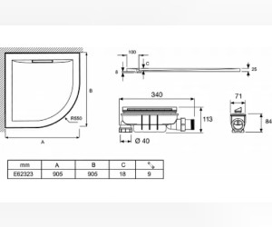 Поддон Jacob Delafon Flight Pure E62323-00, 90 x 90 см, с сифоном, белый