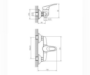 Смеситель Decoroom DR21055, для душа, хром