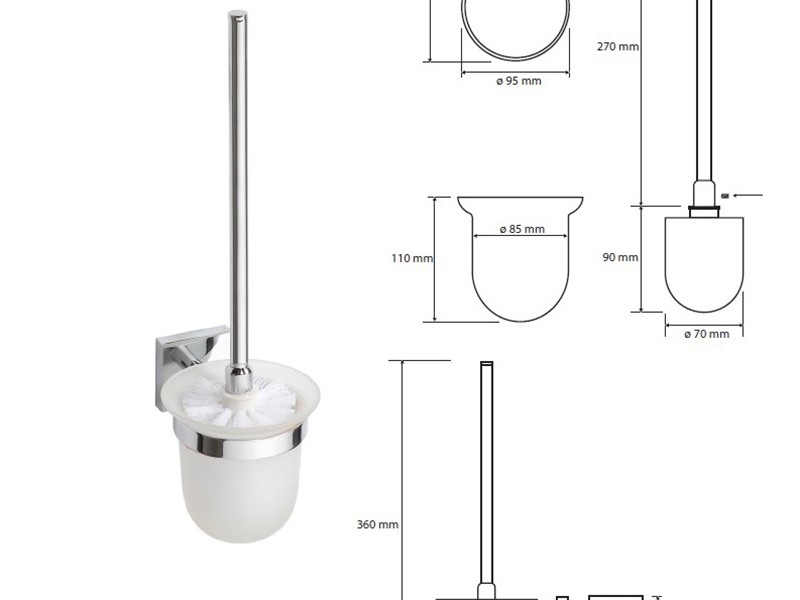Ёршик, подвесной (стекло), щётка белая Bemeta