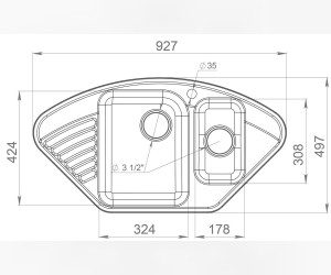 Кухонная мойка GranFest Quarz Z 14, 92.7 x 49.7 см, терракот