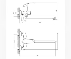 Смеситель Decoroom DR71043, для ванны и душа, хром