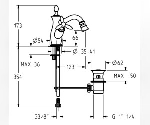 Смеситель Gattoni Timor 18350 для биде, бронза