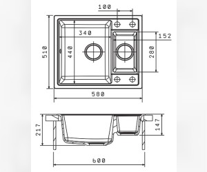 Мойка кухонная Florentina Липси 580К мокко