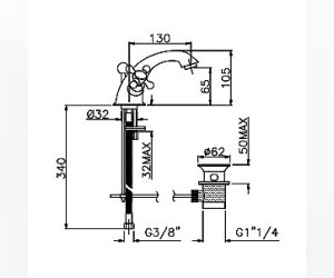 Смеситель Gattoni Vivaldi 12310 для раковины, бронза