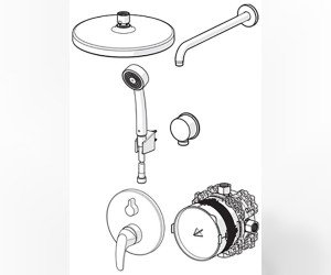 Душевая система Oras BlueBox 2090 Set 7 в 1, хром