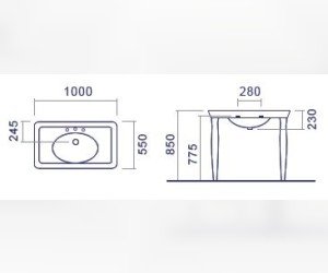 Раковина Hatria Dolcevita Y0F001 100 см