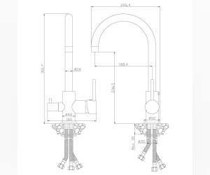 Смеситель для кухни Rossinka Z35-28 с подключением к фильтру с питьевой водой