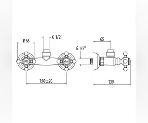 Смеситель Gattoni Vivaldi 12077 для душа, золото