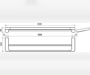 Полотенцедержатель Ravak 10 TD 320.00, 63 см, хром, X07P326