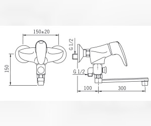 Смеситель Oras Vega 1872X для ванны и душа