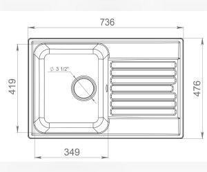 Кухонная мойка GranFest Quarz Z 78, 73.6 x 47.6 см, белый