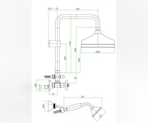 Душевая система Fiore Margot Sky, хром/Swarovski, 01CR0615