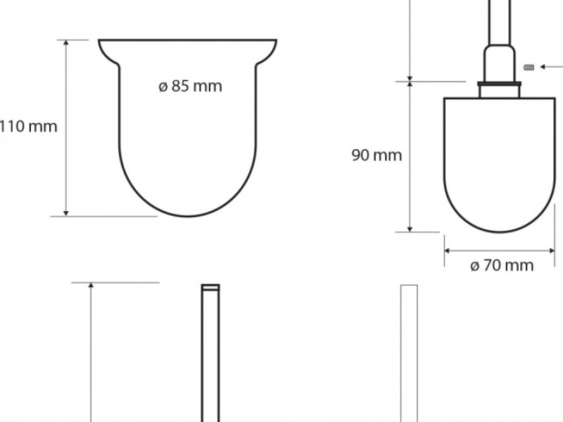 Ёршик подвесной (стекло), щётка черная Bemeta