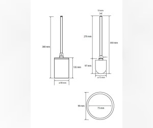 Ёршик металл напольный, щётка черная Bemeta