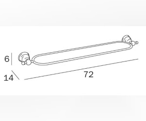 Полка стеклянная Inda Raffaella A32080BZ21, бронза, 72 см