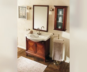 Комплект мебели для ванной комнаты Labor Legno MARRIOT Composizione M105, вишня/бронза, 85 см