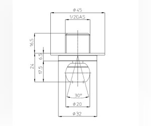 Форсунка боковая для душа Bossini Mini Mas I00153.030 Хром
