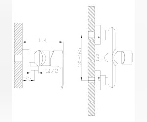 Смеситель Rossinka V35-41 для душа