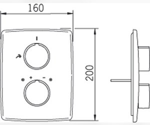 Смеситель Oras Cubista 2887 для душа, декоративная панель