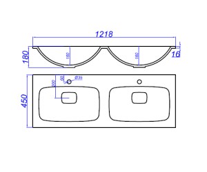Раковина Aqwella Malaga 1200 Duet