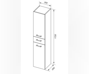 Пенал подвесной универсальный Dreja 77.0303W, 35см, белый глянец